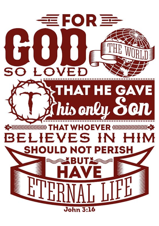 estampa camiseta evangélica For God so loved the world